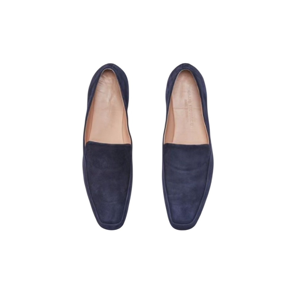 CLUB MONACO SOFII FLAT NWB Navy Blue Suede Loafers Women EUR 37 US 7